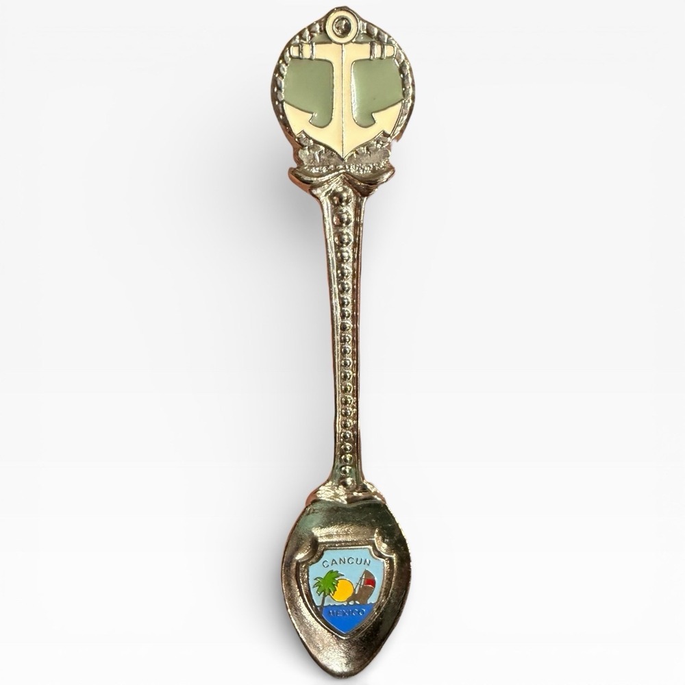 Lot of (2) Vintage Mexico Souvenir Spoon Collectible - Playa‎ Del Carmen/Cancun